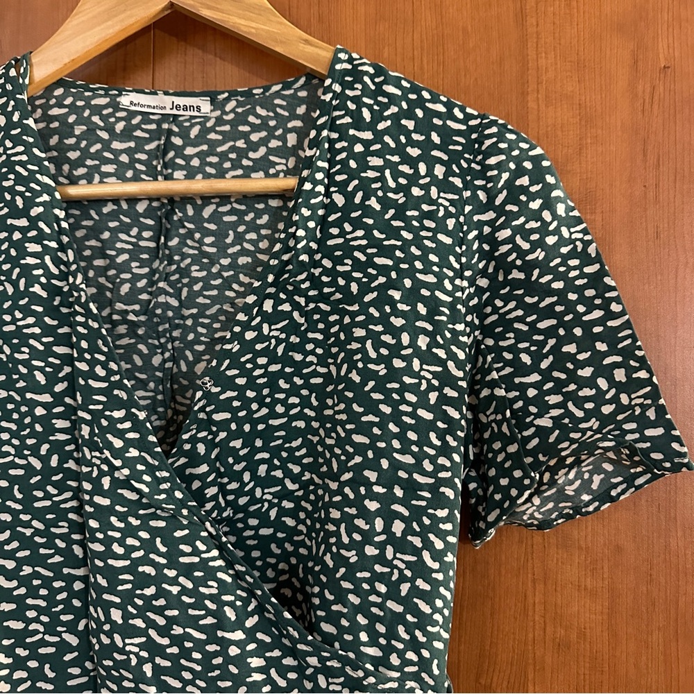 Reformation Wrap Short Sleeve Top